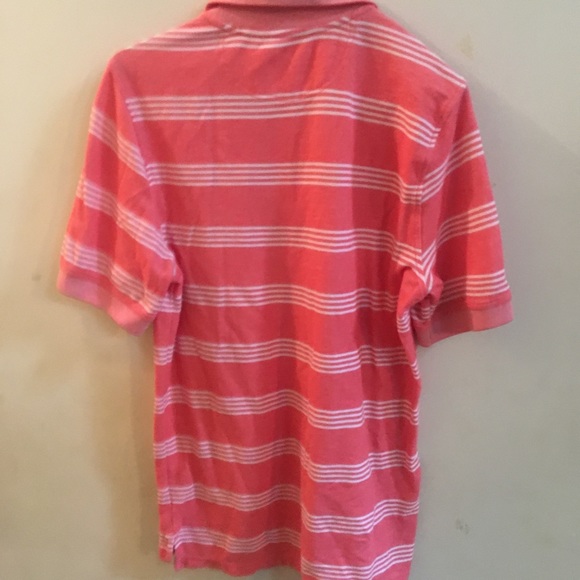✨3/$30 Croft Barrow Stripe Salmon Pink Polo Shirt - Picture 2 of 3
